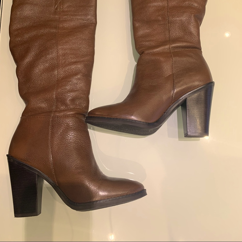 Size 6 Cognac Leather Boots Never Worn